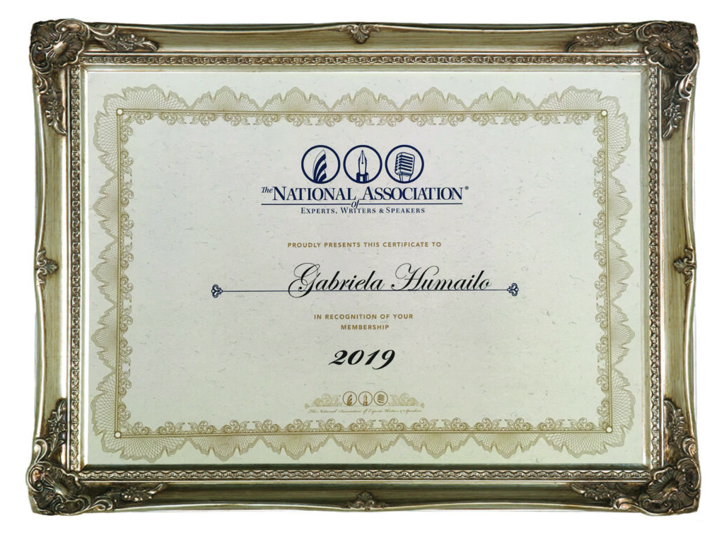 Image of National Association of Experts, Writers and Speakers Certificate